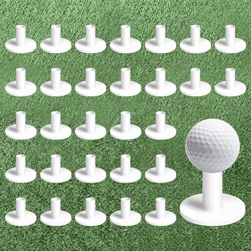 Amy Sport Golf Rubber Tees Value 30 Pack 1.5" 2.25" 2.75" 3" 3.13" Same Size, Durable & Hold Ball Well in White for Indoor Outdoor Practice Mat for Men Women - color: White-30 Pack (1.5")