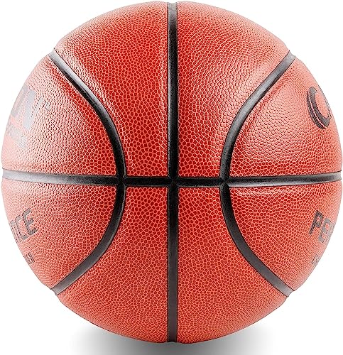 Cannon Sports Composite Leather Basketball for Team Games & Training - Official Size 7-29.5" Men's Basketball Indoor/Outdoor - Good Grip & Bounce - Pump Included