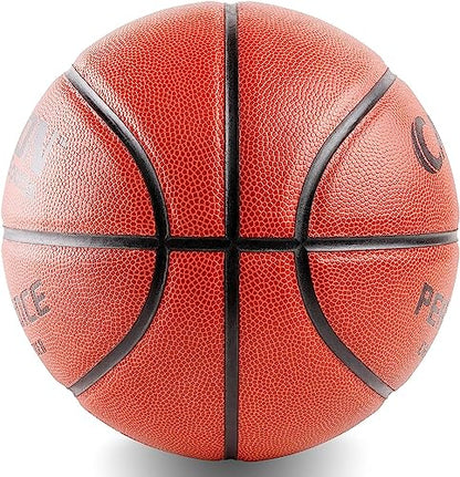 Cannon Sports Composite Leather Basketball for Team Games & Training - Official Size 7-29.5" Men's Basketball Indoor/Outdoor - Good Grip & Bounce - Pump Included