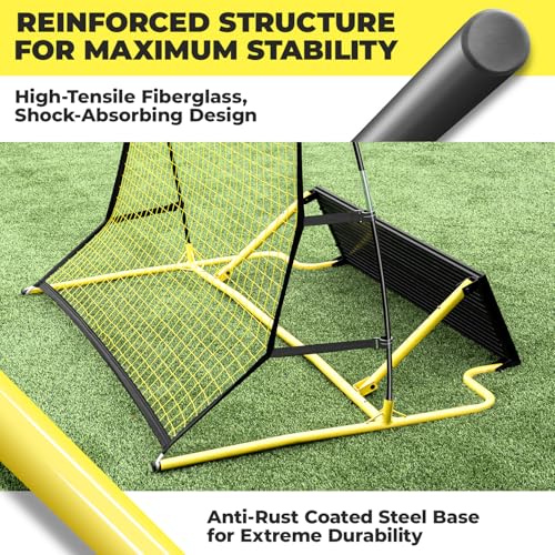 PLAYAPUT 2 in 1 Soccer Rebounder Net & Board, Dual-Sided Rebounder for Solo/Team Practice, High-Bounce Soccer Bounce Back Net for Passing,Volley, Football Trainer Net with Board Wall for All Players