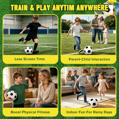 3 Pcs Silent Soccer Ball, Sizes 3/5 /7 Soft Foam Soccer Ball Indoor House Ball for Quiet Training 3Pcs Airless Football Multi-Use for Dribbling Practice, Gift for Soccer Fans
