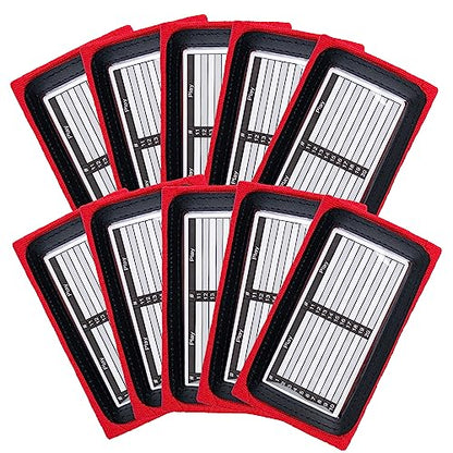 Youth Triple Playbook Wristband Quarterback Wrist(10 Pack)- Triple Windows Playbook QB Wristband - Great for Football Plays, Baseball Calls All Sports - color: Red