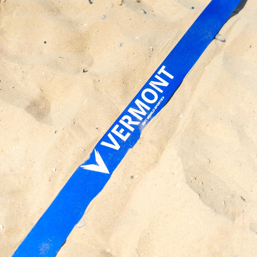 Vermont Volleyball Court Line Marking Kit - Creates a Regulation Size 60ft x 30ft Court | 2in Wide Ultra-Durable Polyester Construction | Ideal for Beach & Outdoor Volleyball