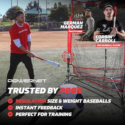 PowerNet Crushers & Weighted Balls, Softball Baseball Hitting Trainer for Improved Speed, Power & Coordination, Batting Practice Baseballs 24 Balls - style: Crushers & Baseballs