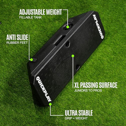 QUICKPLAY Replay Boombox Soccer Rebound Board - Portable Dual Surface Rebounder with Adjustable Angle - Soccer Training Equipment for Control, Passing Practice