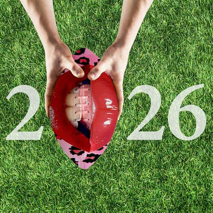 American Football, Official Size 11.9 x 7.3 Inch, Premium Composite Leather High-Grip Ball with Pro-Style Lacing, Unique Prints for Training, Games & Gifts - color: Lip Pink Leopards