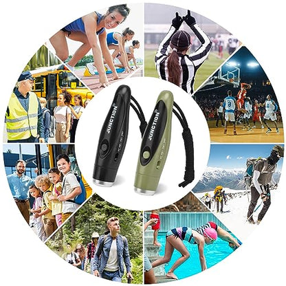 Electronic Whistles 2 Pack, Handheld 3 Tones High Volume Electric Whistles with Lanyard for Teacher, Coaches, Referees, Training Whistle, Loudest Outdoor Emergency Whistle, Sports Whistle Gifts