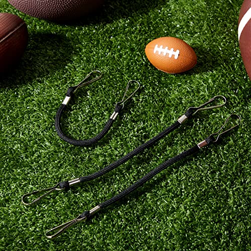 Riakrum 3 Pcs Whistle Lanyard Double Clip Lightweight and Sturdy Nylon Lanyard with Clip Metal for Coach Wrestling Referee School Football Basketball Team Class Competition Training, Black