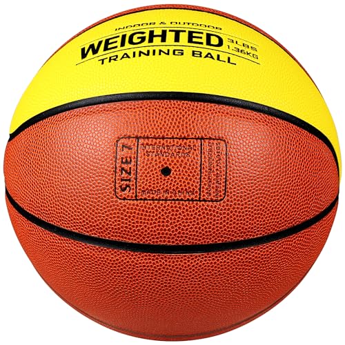 Basketball Weighted 1.3kg Auxiliary Heavy Basketball 3lbs Size 7 for Indoor and Outdoor Training, Training Heavy Ball for Improving Dribbling and Ball Control