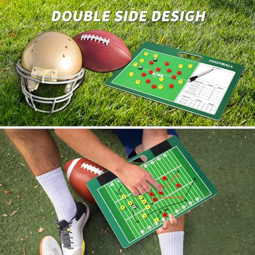 Desoto Dry Erase Double-Sided Premium Coaches Clipboard, Tactical Magnetic Board Kit, Magnetic Coaching Board, Coaches Gift for Coaches(Soccer, Football, Basketball, Baseball) - style: Football