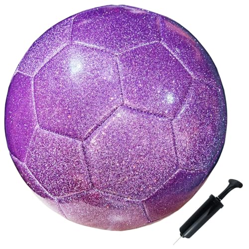 Soccer Ball Shiny Gift Size 3 4 5 Practice Training Come with Pump and Needle - color: Purple, style: Size 4