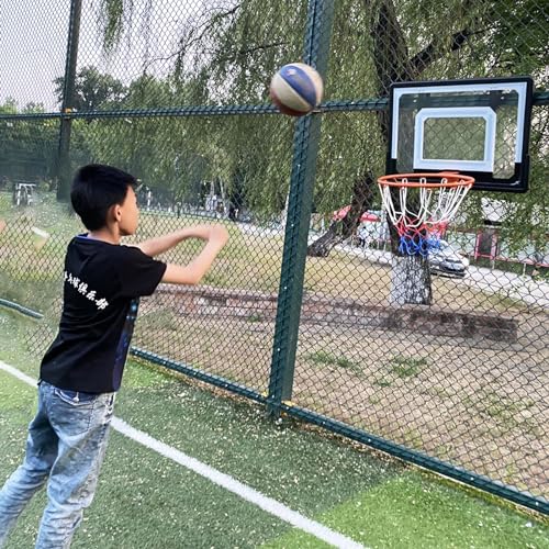 Basketball Hoop Outdoor Wall Mounted, Sturdy Kids Basketball Backboard and Rim for Pole Mount/Fence/Garage Door, Strap-on or Suspension Mounting