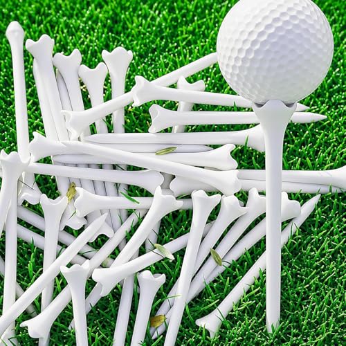 30 PCS Plastic Golf Tees - 3 1/4'' Long Golf Tees - Enhanced Durability & Stability, Designed to Reduce Friction and Side Spin- 4 Prongs Plastic Tees, Reusable