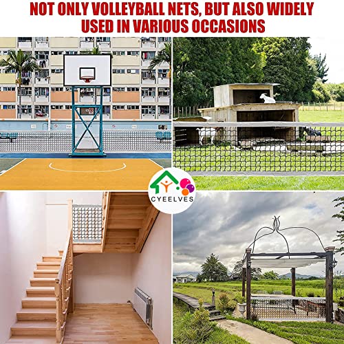 Volleyball Net Portable, Heavy Duty Volleyball Nets for Backyard, Professional Volleyball Net Replacement Net, Volleyball Replacement Net for Outdoor Grassland Stadium Pool Schoolyard Beach, 32X3FT
