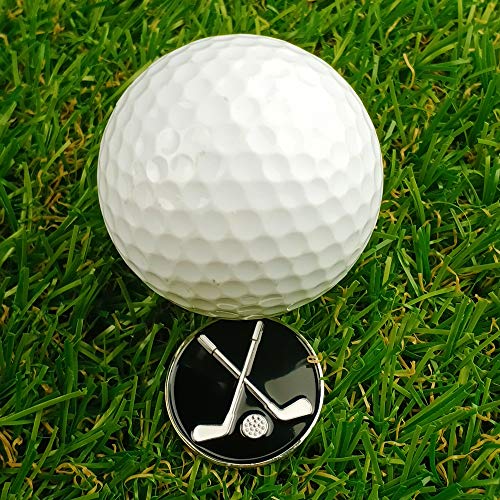 Golf Ball Markers with Hat Clips Value Sets for Men Women Golfer, Removable Attaches Easily to Golf Cap Premium Gifts - color: golf club