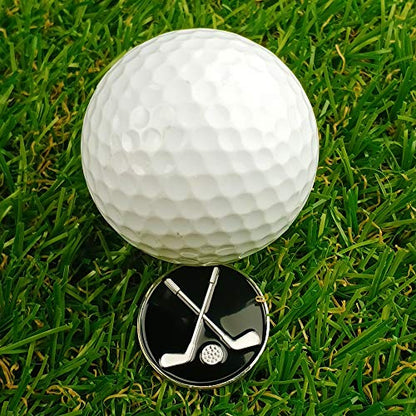 Golf Ball Markers with Hat Clips Value Sets for Men Women Golfer, Removable Attaches Easily to Golf Cap Premium Gifts - color: golf club