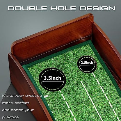 Putting Green Putting matt for Indoors Golf Putting Mat - Indoor Putting with Ball. Putting matt for Golf Practice, Portable and Easy to Clean. Great Gift