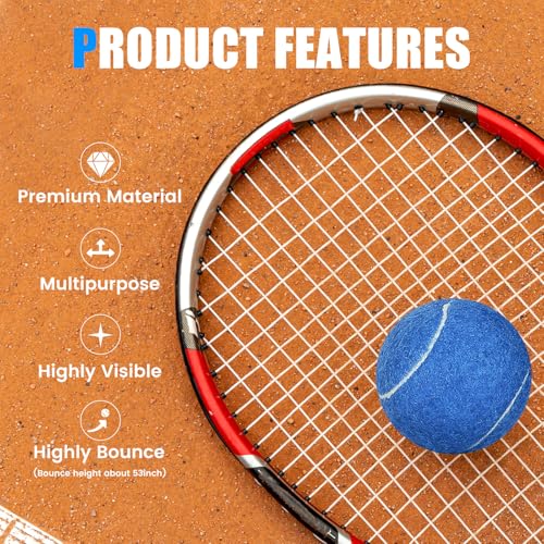 12/18 Pack Tennis Balls for Training, Pet Dog Playing, and Practice with Mesh Bag for Transport and Beginner Training - color: Blue-12Pack