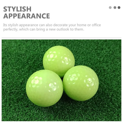Alasum Luminous Golf Balls 3 Pack Glow in the Dark Fluorescent Training Balls Soft Rubber Night Golfing Practice for Driving Range Backyard Play