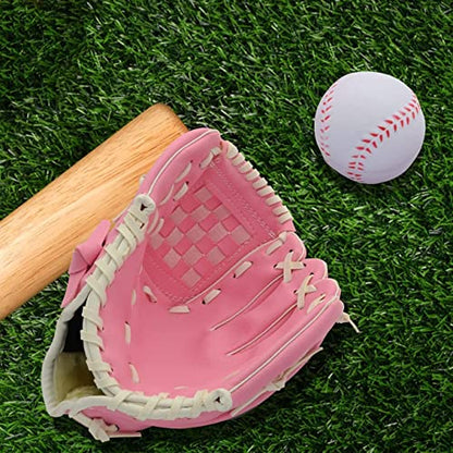 Baseball Glove,Baseball Softball Mitt with Ball for Kids Youth Adults Training and Beginner,Right Hand Throw,Left Hand Glove - color: Pink, size: 11.5"