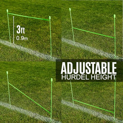 QUICKPLAY PRO Agility Poles (10x Adjustable 3ft to 6ft) for Turf & Court Training - style: Set of 10 Agility poles