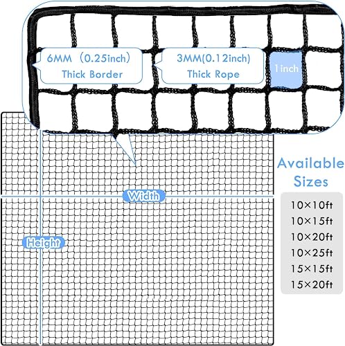 Amazgolf Golf Net,10Ft,15Ft,20Ft,25Ft, 30Ft, 40Ft Golf Practice Net,Sports Practice Barrier Net, Heavy Duty Ball Netting Golf Hitting Net, DIY Ball Net,Baseball Net Hockey Net and Chipping Net - size: 10*30ft