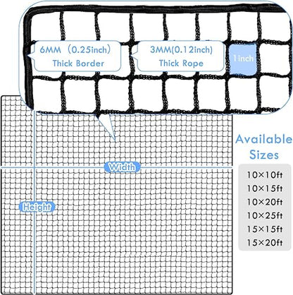 Amazgolf Golf Net,10Ft,15Ft,20Ft,25Ft, 30Ft, 40Ft Golf Practice Net,Sports Practice Barrier Net, Heavy Duty Ball Netting Golf Hitting Net, DIY Ball Net,Baseball Net Hockey Net and Chipping Net - size: 10*30ft