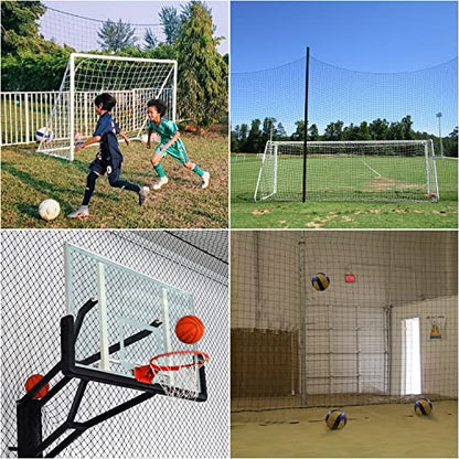 Soccer Backstop Net, High Impact Barrier Net, Nylon Practice Sports Netting 10x20ft/10x30ft/10x40ft (Installation Rope Included) - size: 10x15ft