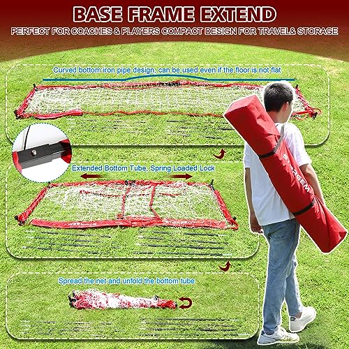 Storgem Soccer Goal,Soccer Net,Soccer Goals for Backyard,with Bow Frame,Collapsible Metal Base and 15 Training Cones - style: 12x6Ft