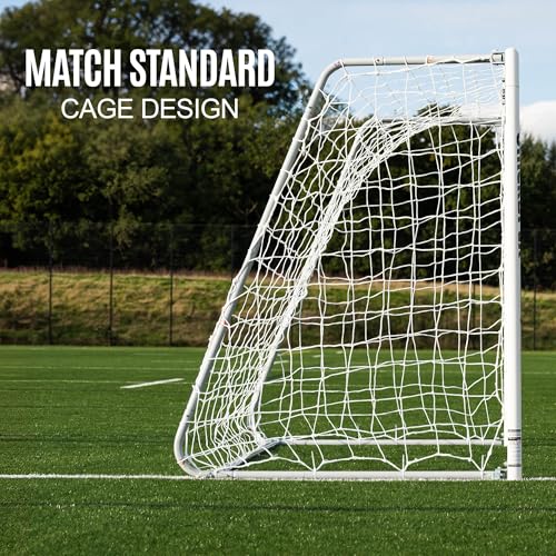 QuickPlay Pro Alu Match60 Portable Aluminum Soccer Goals for Backyard Training - Folding Soccer Goals with 3mm Net for Kids, Teams and Match Play