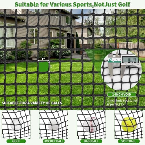 AKOZLIN Golf Practice Net Golf Netting Heavy Duty Sport Netting Nylon Golf Hitting Net for Baseball Hockey Soccer Ball Net Backyard Driving Cage Indoor Outdoor 10x6.5ft/10x10ft/10x15ft/15×15ft/10x20ft - style: 10x6.5ft