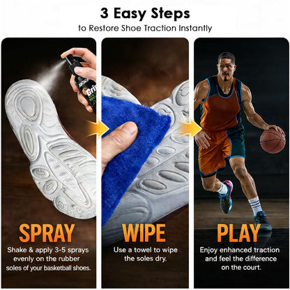 Grip Spray for Basketball Shoes- Anti Slip Sneaker Traction Spray for Rubber Soles, Court Grip Enhancer- Improve Sole Traction & Gym Floor Grip - Grip Spray Basketball Accessory - 4 Floz