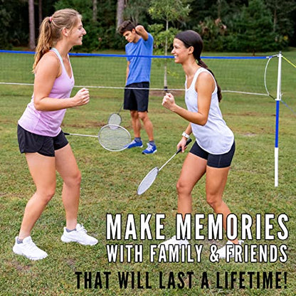Franklin Sports Volleyball + Badminton Sets - Beach + Backyard Game Set - Volleyball, Pump, Badminton Rackets, Birdies, Net + Poles Included - style: Recreational Badminton/Volleyball Set