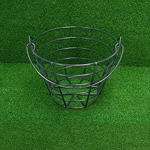 Crestgolf Stainless Metal Golf Basket Golf Ball Container Ball Bucket, Holds 50 Balls.