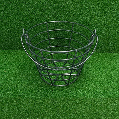 Crestgolf Stainless Metal Golf Basket Golf Ball Container Ball Bucket, Holds 50 Balls.