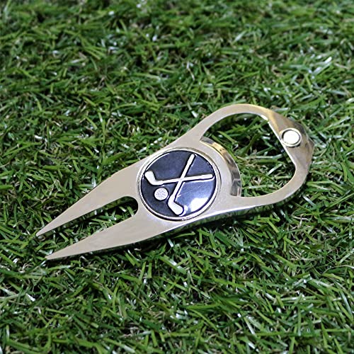 Golf Divot Repair Tool with Ball Marker, A Unique and Multi-Functional Golf Accessory, Nickel - color: Black