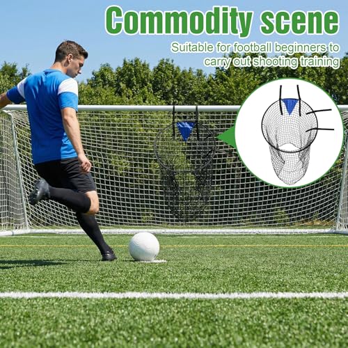 2 Pcs Soccer Training Net with 1 Pcs Target, 22 inch Top Bins Soccer Target Goal for Goal Training Easy to Attach Detach Ball Top Bin for Football Shooting Accuracy Practice Equipment Trainer Gift