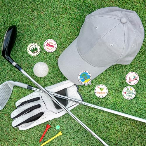 AmazingSpark Golf Ball Markers with Magnetic Hat Clip Funny Bling Golf Ball Markers Divot Tool Accessories Removable Attaches Easily to Hat Gifts for Women Men Sport Players