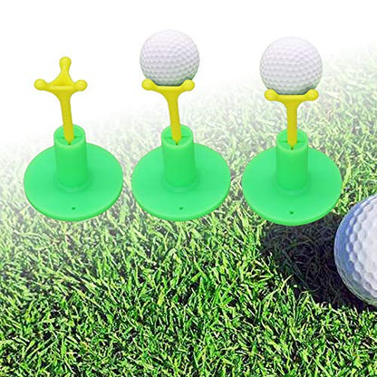 Golf Rubber Tee Holder Set for Golf Driving Range Tee Practice Tool Pack of 3 - color: Green