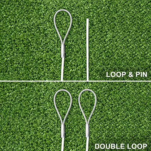 Vermont Tennis Net Headline Wire Cable [33ft or 42ft] | PVC Coated Steel Wire – All Tennis Posts - color: Loop & Pin, size: 42ft (Doubles)