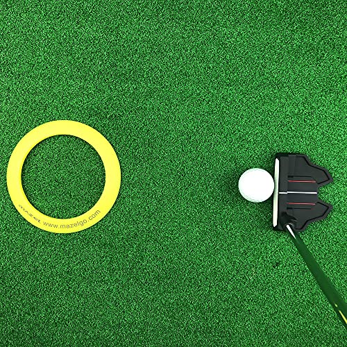 MAZEL Golf Putting Cup/Ring for Training Aid Indoor & Outdoor - All-Direction Practice Hole Putting Accuracy Trainer - color: Yellow Ring