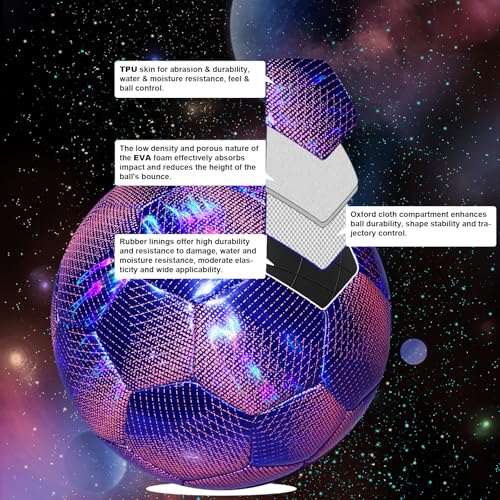 EVZOM Futsal Ball,Futsal Soccer Ball Size 4 for Adult Indoor Training(Purple)