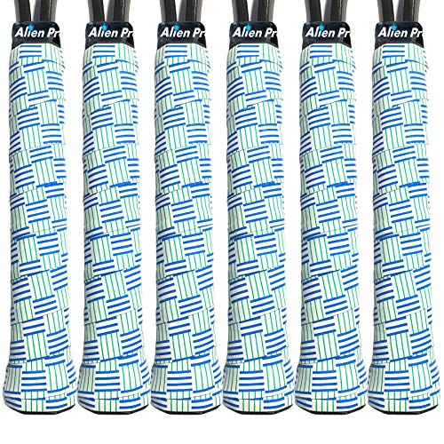 ALIEN PROS Tennis Racket Grip Tape – Tac Moisture Feel Tennis Grip – Tennis Overgrip Grip Tape Tennis Racket – Wrap Your Racquet for High Performance - style: 6 Pack Criss Cross