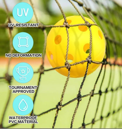 Pickleball Net Replacement 22ft X 3ft - Heavy Duty Professional Pickleball Net Official Tournament Size Weatherproof Portable with Steel Wire Reinforcement Fits Most Standard Posts (Net Only)