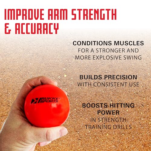Rukket 9pk Weighted Baseballs/Softballs | Heavy Balls for Hitting, Batting, Pitching Practice (1lb. /16oz. 3” Diameter)