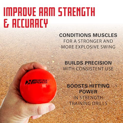 Rukket 9pk Weighted Baseballs/Softballs | Heavy Balls for Hitting, Batting, Pitching Practice (1lb. /16oz. 3” Diameter)