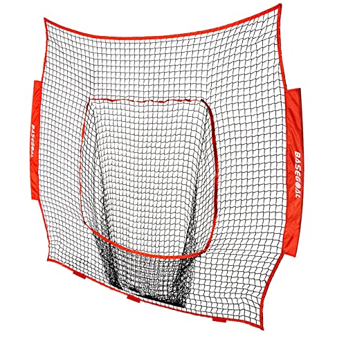BaseGoal Baseball & Softball Replacement Net 7ft x 7ft (NET ONLY),Heavy Duty Knotless for Baseball Pitching Hitting and Throwing Practice