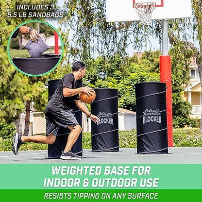 GoSports XTRAMAN PRO 46" XL Pop Up Defender 3 Pack - Heavy Duty Multi-Sport Blocking Dummy - Training Equipment for Basketball, Football, Soccer and More