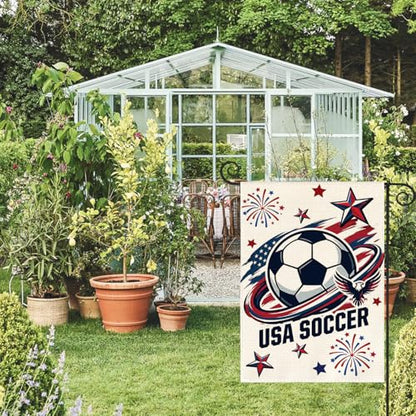 AVOIN colorlife Global USA Soccer Garden Flag 12x18 Inch Double Sided, America Game Day Sport Season Yard Outdoor Flag