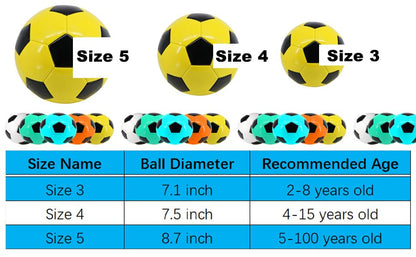 Soccer Ball Size 3 4 5 Training Practice Ball for Boy Girl Kid Classic Soccerball with 32 Leather Panels Machine Sewing Come with Pump